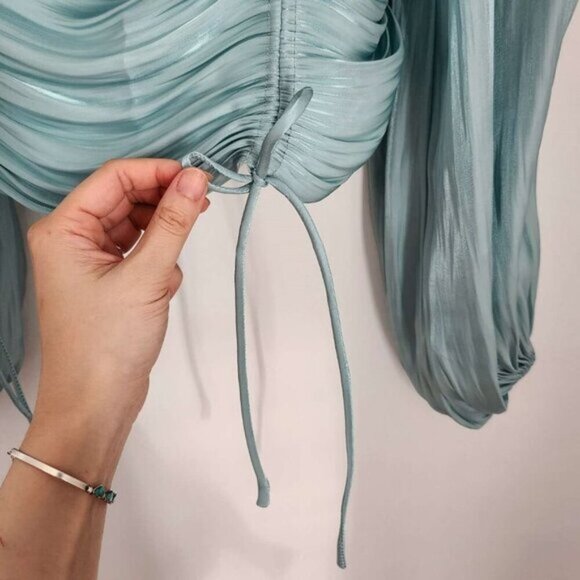 Princess Jasmine Blue Line & Dot Peyton Top XS B42 - Picture 8 of 12